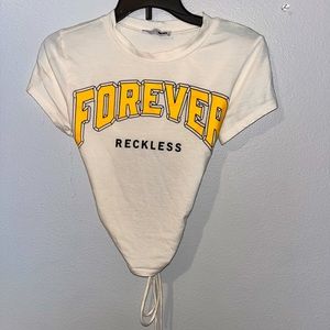 White and yellow fashion crop top with adjustable straps